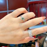  Nhẫn Vàng Trắng Đính Kim Cương Moissanite 