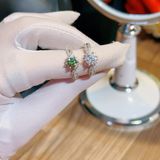  Nhẫn Vàng Trắng Đính Kim Cương Moissanite 