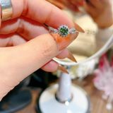 Nhẫn Vàng Trắng Đính Kim Cương Moissanite 