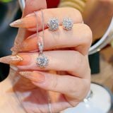  Vàng Trắng Đính Kim Cương Moissanite (set 1) 