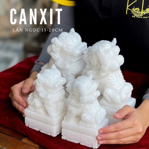 Kỳ Lân Phong Thủy Canxit trắng