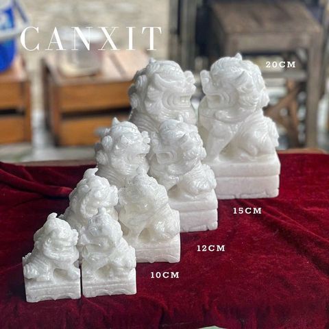 Kỳ Lân Phong Thủy Canxit trắng