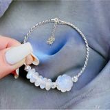  Lắc Tay Bạc Cỏ 4 Lá Mix Ngũ Điếu Moonstone 