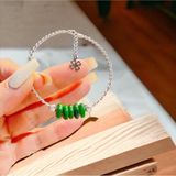 Lắc Tay Bạc Ngũ Điếu Đá Sơn Thuỷ 