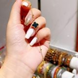  Lắc Tay Vàng Cỏ 4 Lá Mã Não Đen 