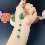  Lắc tay Bạc Hồ Ly Ngọc Sơn Thủy 