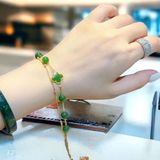  Lắc Tay Vàng Ngọc Bích Mix Cỏ 4 Lá 