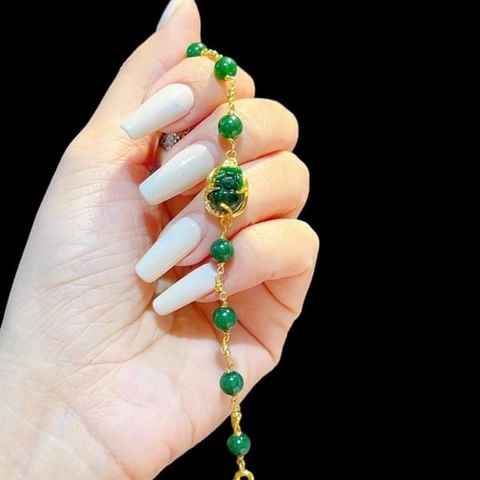 Lắc Tay Vàng Tỳ Hưu Sơn Thủy Bọc Vàng 10K