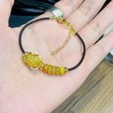  Vòng Tay Tỳ Hưu Thạch Anh Tóc Vàng Mix Ngũ Điếu 