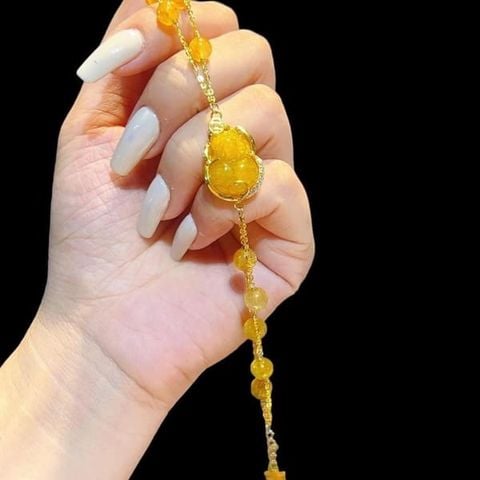Lắc Tay Vàng Tỳ Hưu Thạch Anh Tóc Vàng
