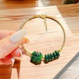  Lắc tay vàng Cỏ 4 lá mix Ngũ điếu Sơn thủy 