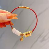  Lắc Tay Lu Mã Não Mix Điếu Ngọc + Cham Túi Tiền Vàng 10k 