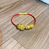  Lắc Tay Tỳ Hưu Tóc Vàng Bọc Vàng Mix Ngũ Điếu 