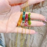  Lắc Tay Vàng 10k Mix Đá Tuormaline Tự Nhiên 