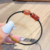  Lắc Tay Lu Thống Mix Ngũ Điếu Thạch Anh Tóc Đỏ 