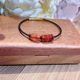  Lắc Tay Lu Thống Mix Ngũ Điếu Thạch Anh Tóc Đỏ 