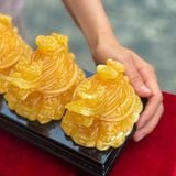  Tượng Long Quy ngọc Hoàng Long 8.5cm 