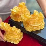  Tượng Long Quy ngọc Hoàng Long 8.5cm 