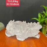  Tượng Long Quy Thạch Anh Trắng 0,6kg 