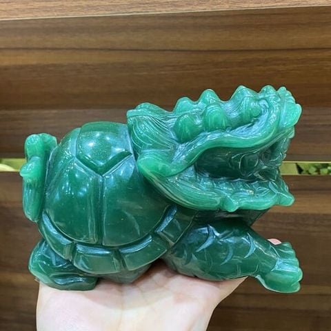 Tượng Long Quy Thạch Anh Xanh 1.95kg