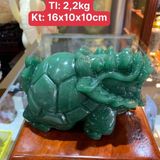  Tượng Long Quy Thạch Anh Xanh 2,2kg 