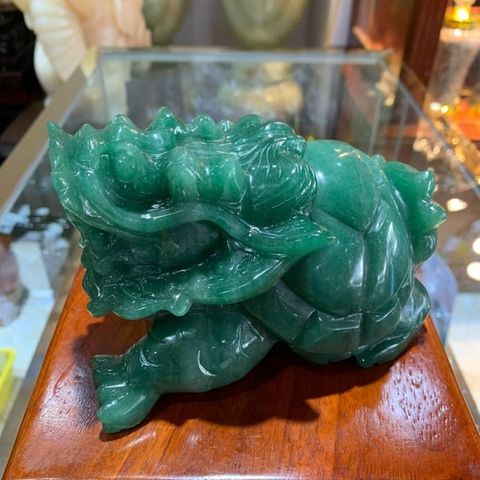 Tượng Long Quy Thạch anh xanh 1.8kg