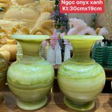  Cặp Lục Bình Ngọc Onyx Xanh 30cm 