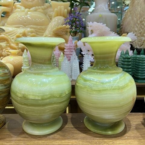 Cặp Lục Bình Ngọc Onyx Xanh