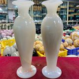  Cặp Lục Bình Ngọc Onyx Trắng 30cm 