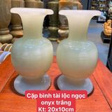  Cặp Lục Bình Ngọc Onyx Trắng 20cm 