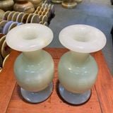  Cặp Lục Bình Ngọc Onyx Trắng 20cm 