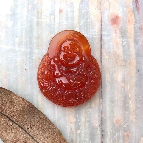 Mặt Phật Di Lặc đá Mã não đỏ