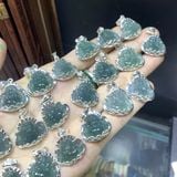  Mặt Dây Chuyền Phật Di Lặc Lam Ngọc Băng 