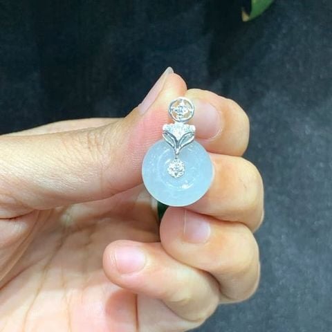 Mặt Dây Chuyền Đồng Điếu Bạch Ngọc Bọc Bạc Hồ Ly