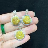  Mặt Dây Chuyền Hồ Ly Đá Tự Nhiên Bọc Bạc 