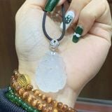  Mặt Dây Chuyền Hồ Ly Chúa Mã Não Trắng 