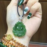  Mặt Dây Chuyền Hồ Ly Chúa Ngọc Bích Móc Bạc 