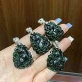  Mặt Dây Chuyền Hồ Ly Chúa Ngọc Sơn Thủy Móc Bạc 