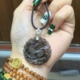  Mặt Dây Chuyền Hồ Ly Chúa Thạch Anh Tóc Đen 