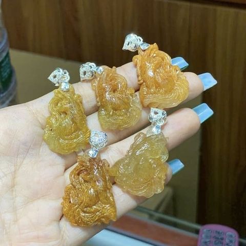Mặt Dây Chuyền Hồ Ly Thạch Anh Tóc Vàng