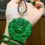  Mặt Dây Chuyền Phật Di Lặc Sơn Thủy Móc Bạc M3 