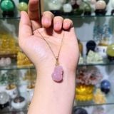  Mặt Dây Chuyền Tỳ Hưu Thạch Anh Hồng Móc Vàng 10k 