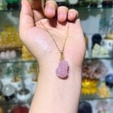  Mặt Dây Chuyền Tỳ Hưu Thạch Anh Hồng Móc Vàng 10k 