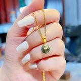  Mặt Dây Chuyền Đồng Điếu Đá Tự Nhiên Móc Vàng 
