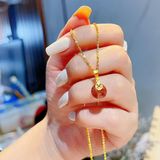  Mặt Dây Chuyền Đồng Điếu Đá Tự Nhiên Móc Vàng 