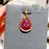  Mặt Dây Chuyền Hồ Ly Chúa Đá Ruby Bọc Vàng 