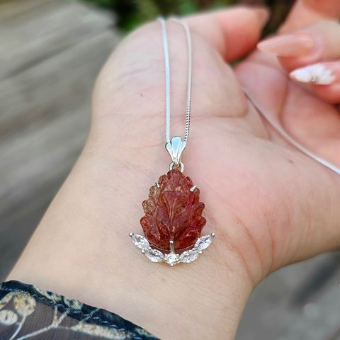 Mặt Dây Chuyền Hồ Ly Chúa Thạch Anh Tóc Đỏ Bọc Bạc