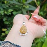  Mặt Dây Chuyền Hồ Ly Chúa Thạch Anh Tóc Vàng Bọc Bạc 