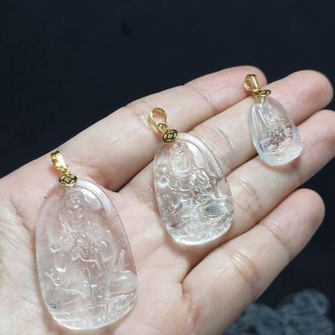 Mặt Phật Bản Mệnh Thạch Anh Trắng