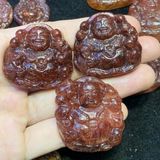  Mặt Dây Chuyền Di Lặc Thạch Anh Tóc Đỏ và Tóc Nâu 